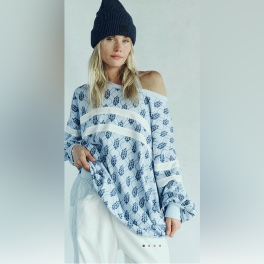 FP Movement by Free People Blue and White Tunic